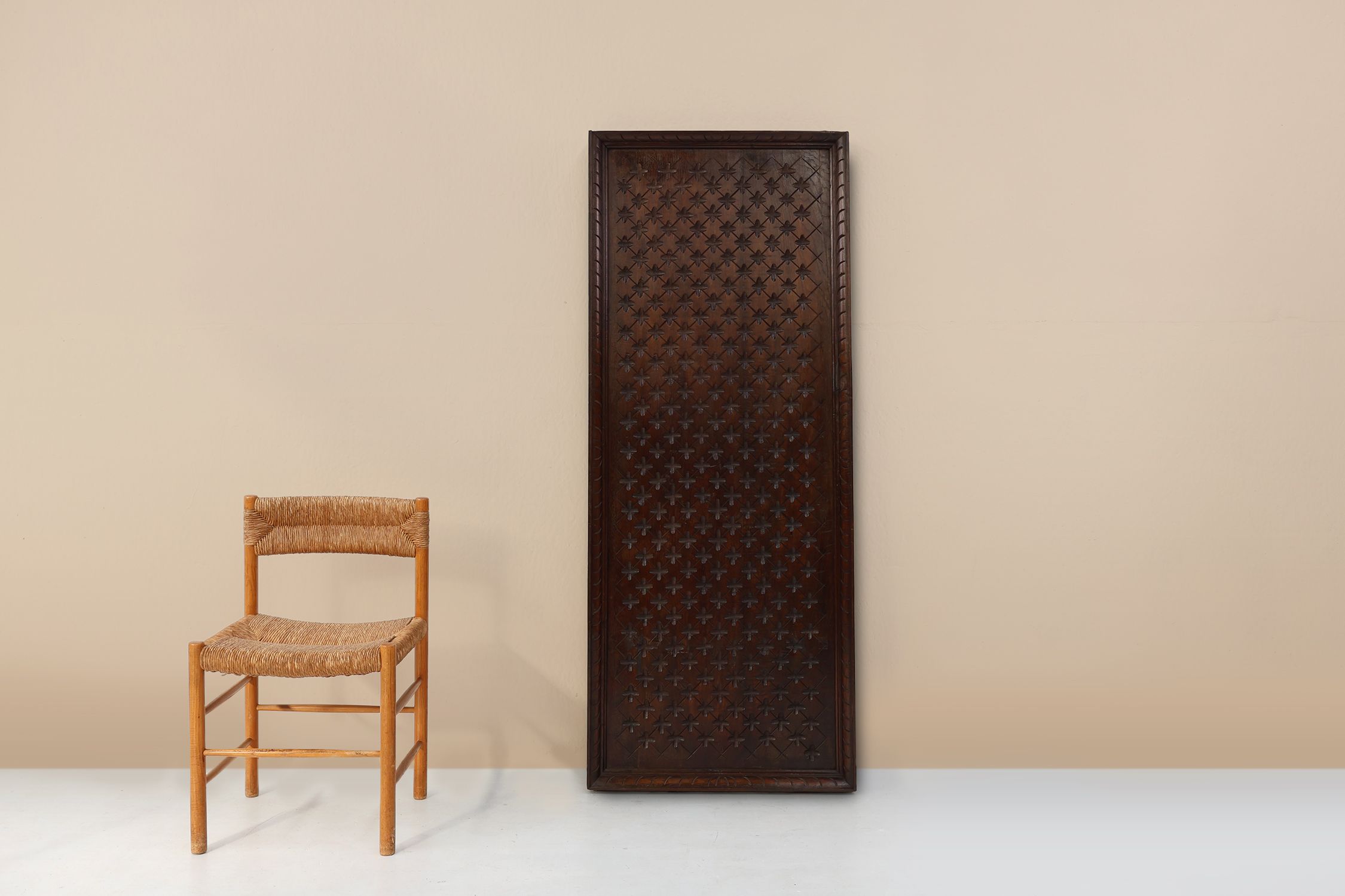 Large carved Portugees Neo-Gothic oak wall panel, 1850sthumbnail